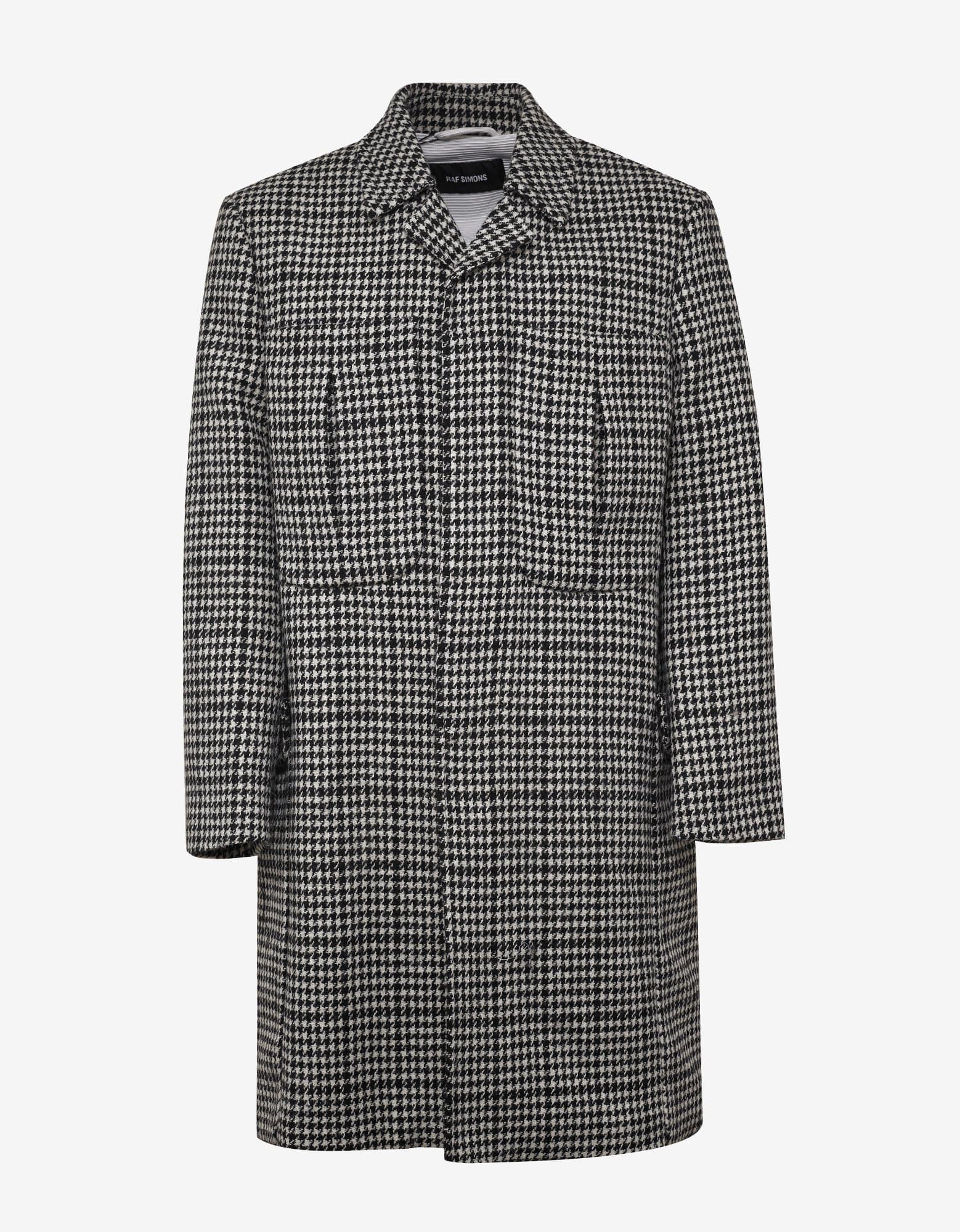 Raf Simons Houndstooth Check Wool Coat Zoo Fashions