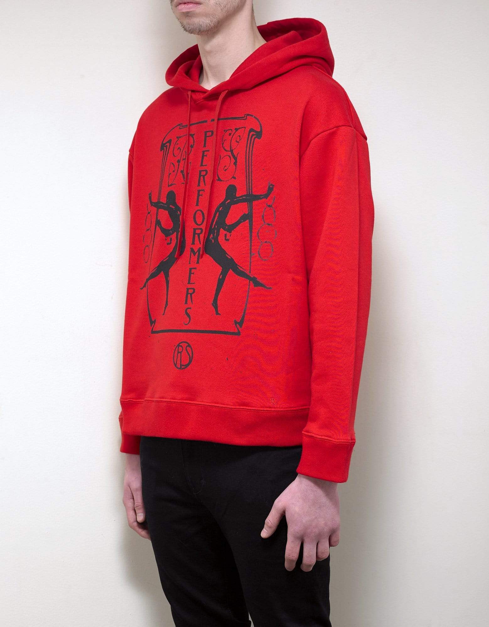 Raf simons red hoodie on sale