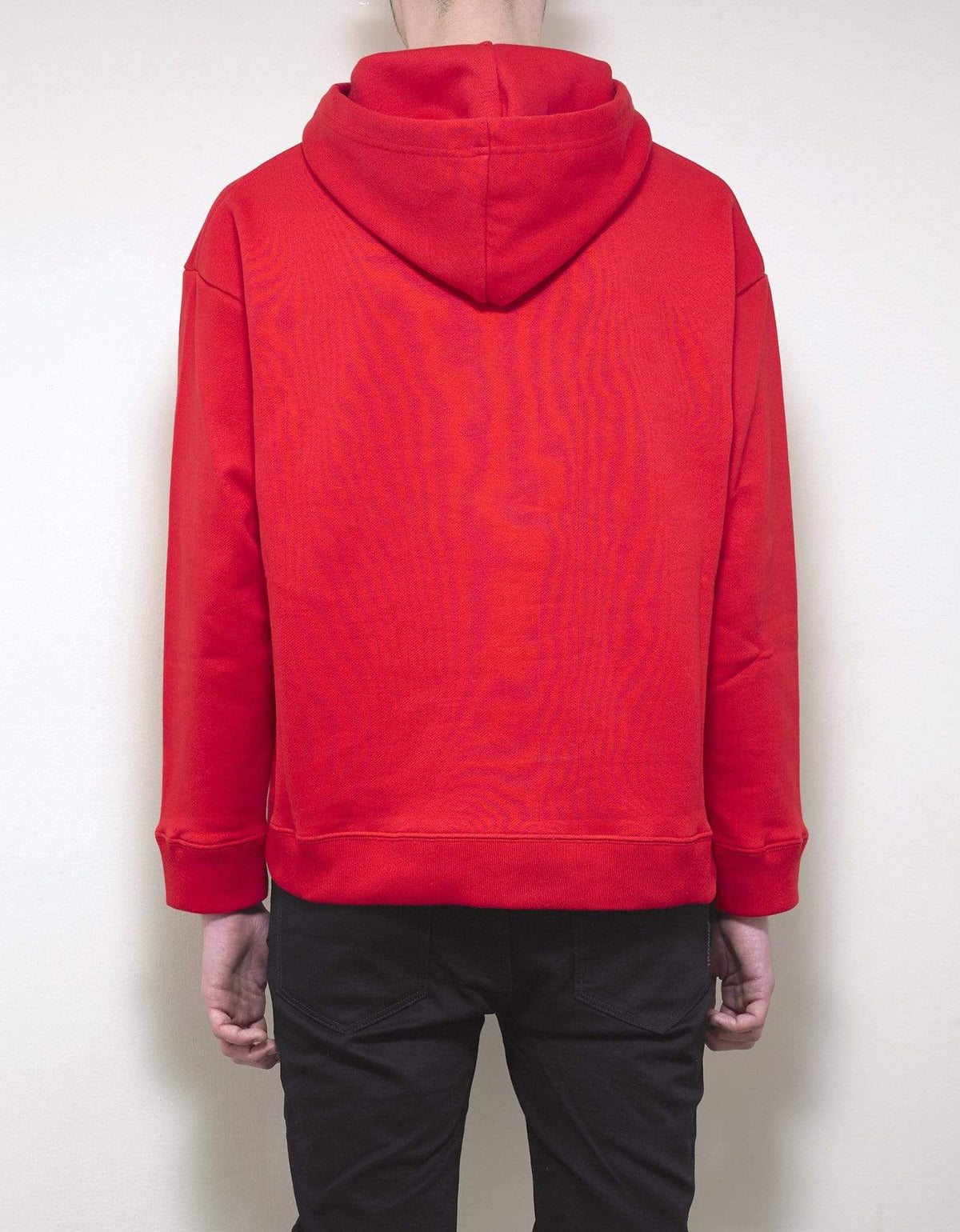 Raf Simons Red Oversized Print Hoodie