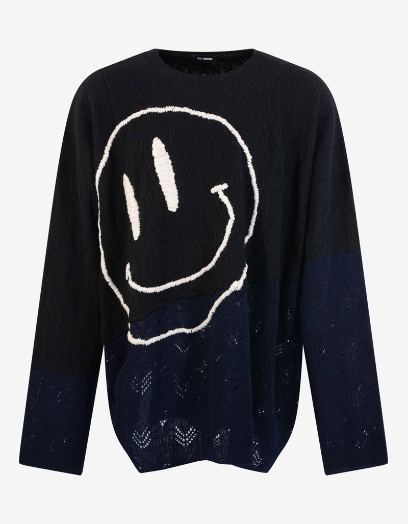 Raf SimonsBlack Collage Smiley Oversized Wool Sweater