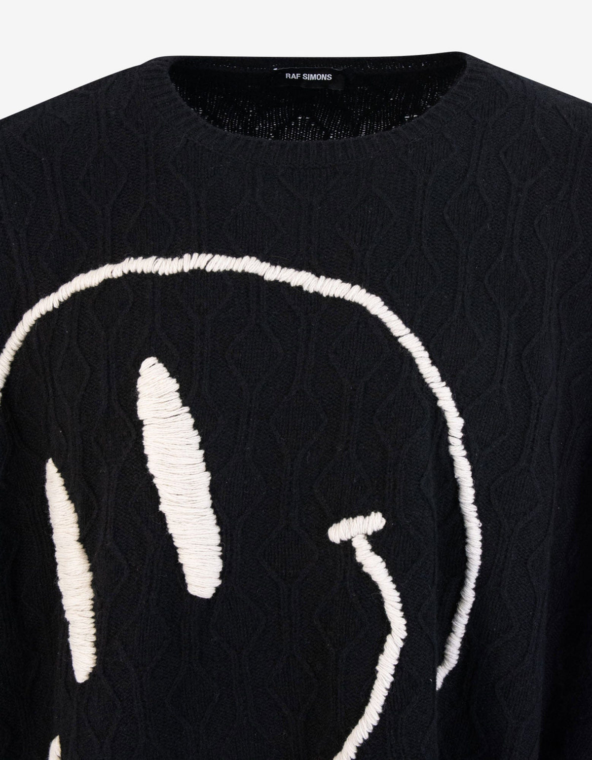 Raf SimonsBlack Collage Smiley Oversized Wool Sweater