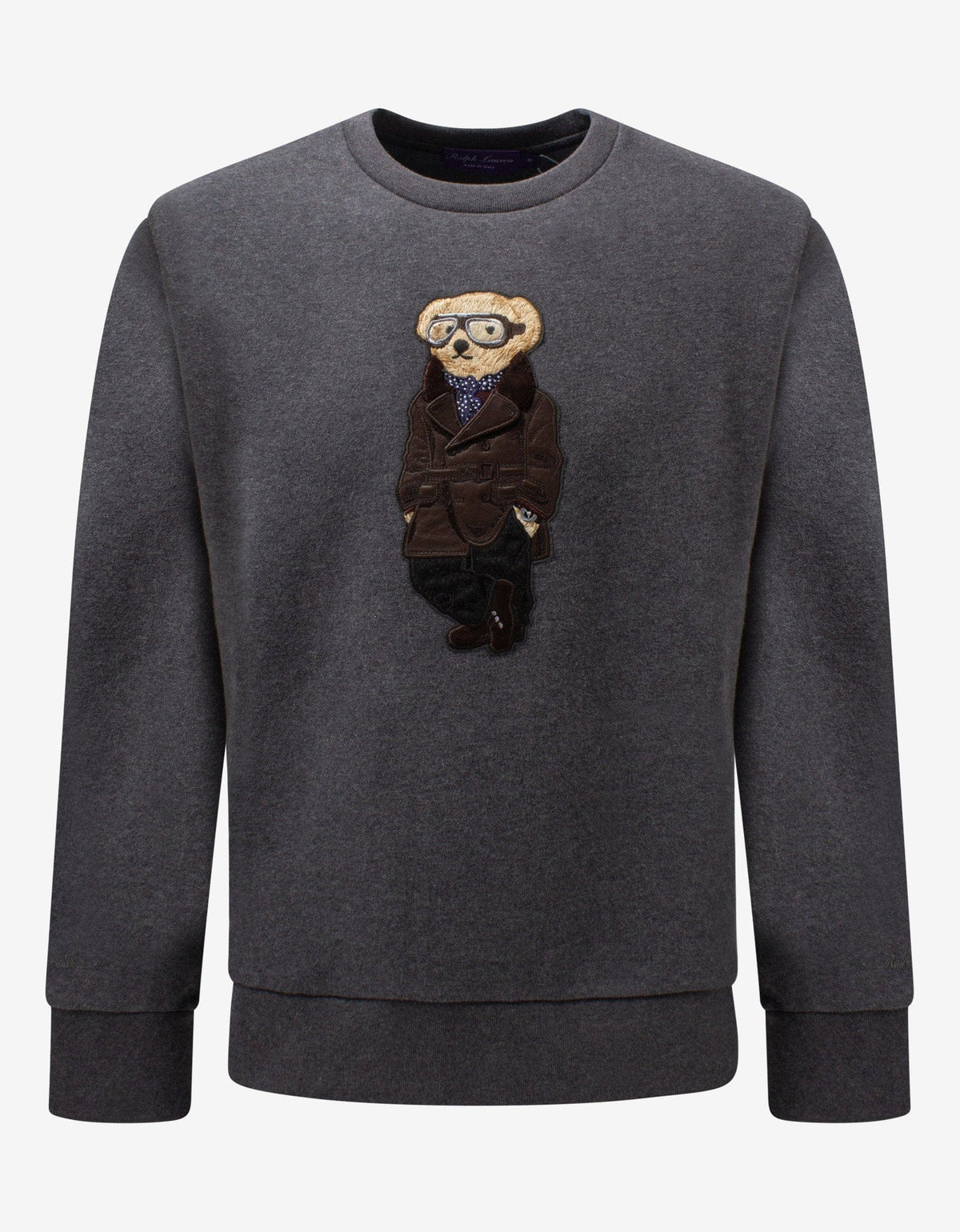 Ralph Lauren Purple Label Grey Aviation Bear Sweatshirt