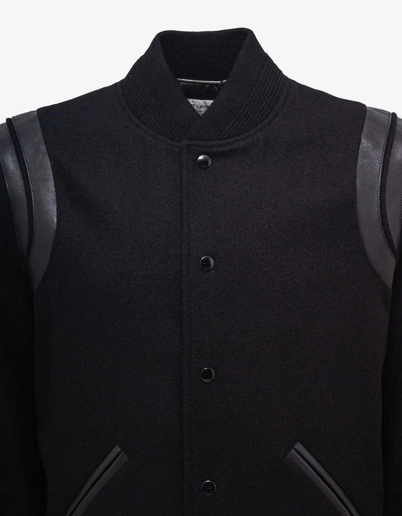 Saint Laurent All-Black Wool Teddy Jacket