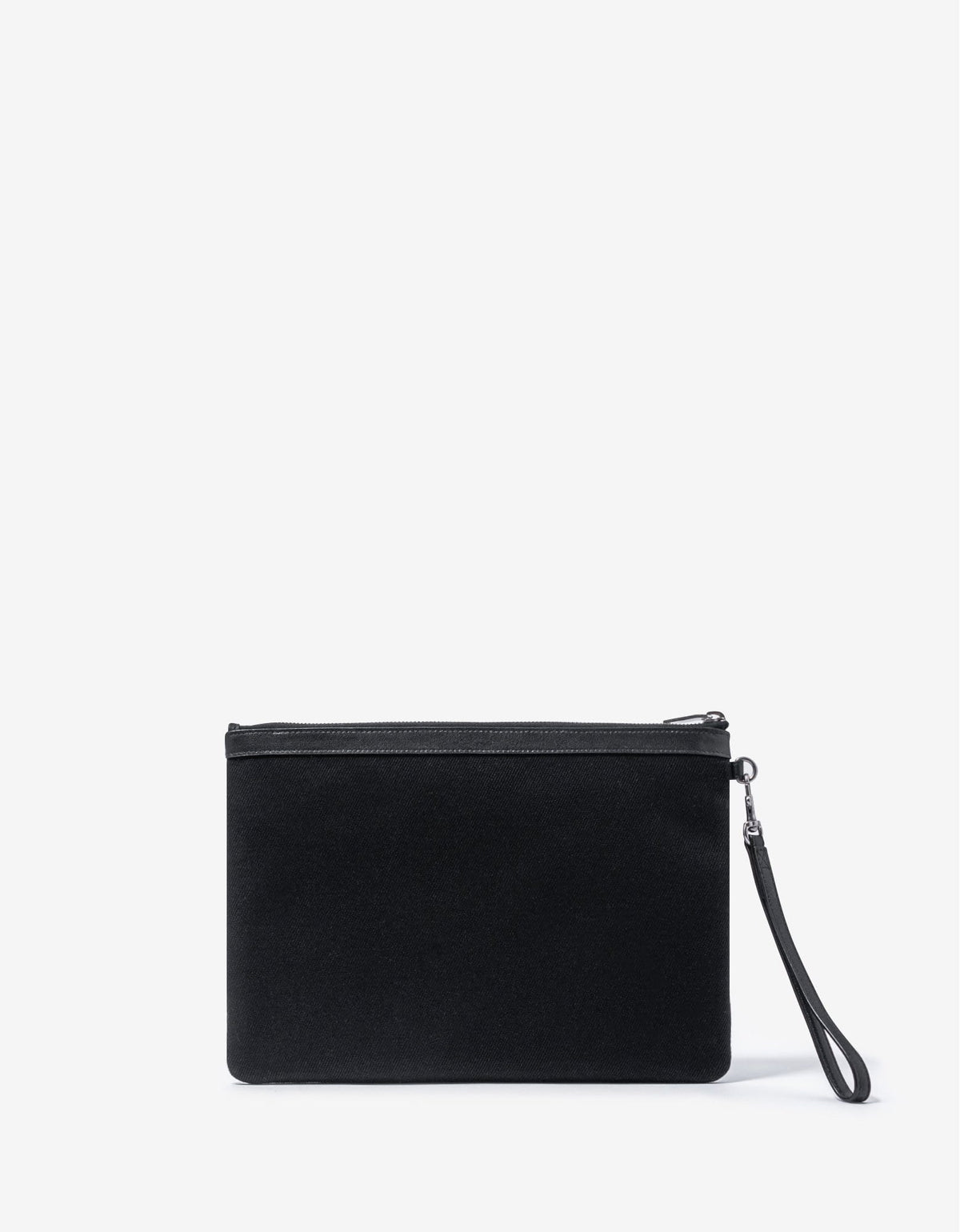 Saint Laurent Black Canvas Rive Gauche Zip Pouch