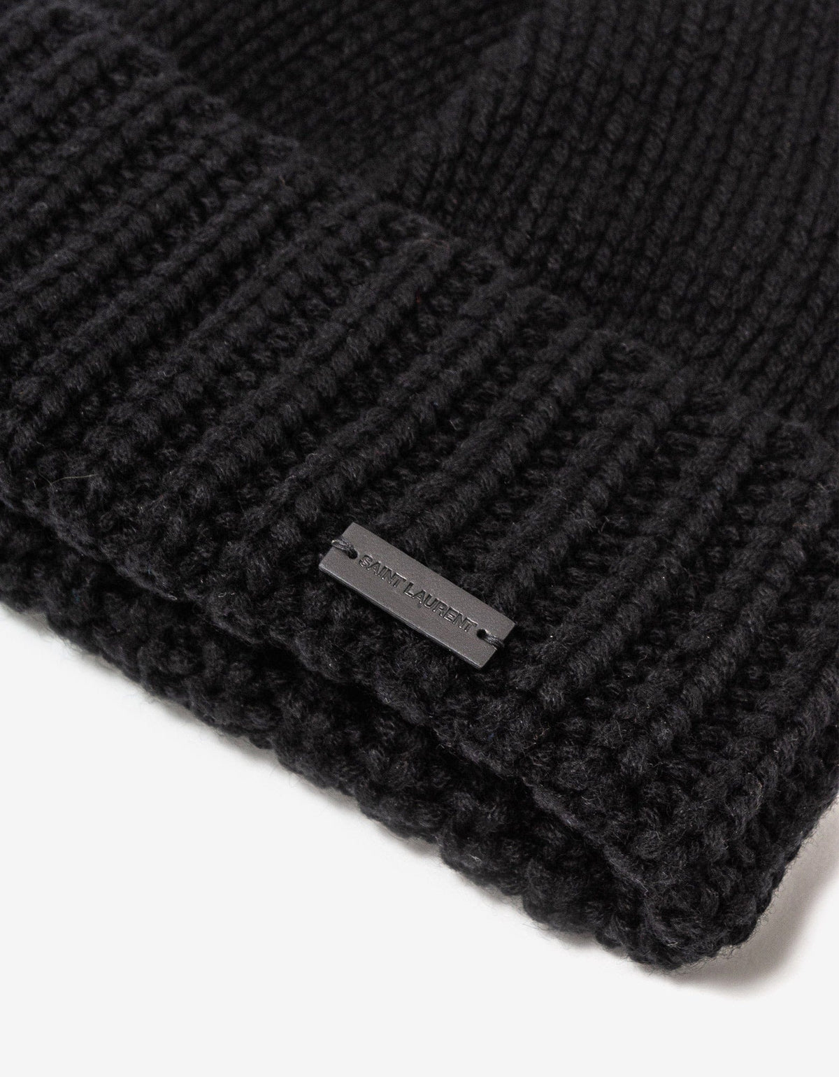 Saint Laurent Black Cashmere Beanie Hat