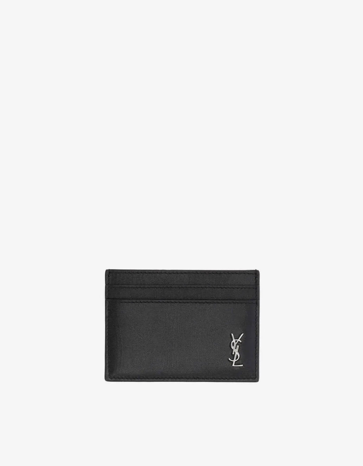 Saint Laurent Black Cassandre Logo Card Holder