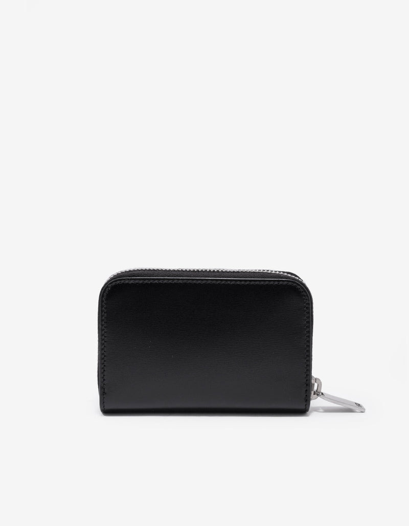 Saint Laurent Black Cassandre Logo Zip Wallet