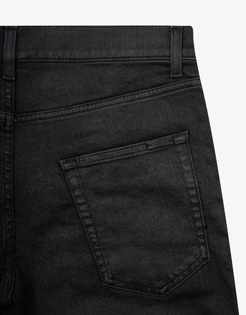 Saint Laurent Black Coated Skinny Jeans