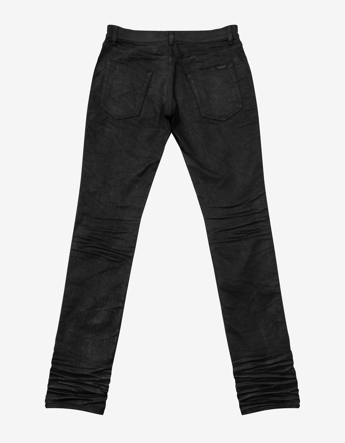 Saint Laurent Black Coated Skinny Jeans