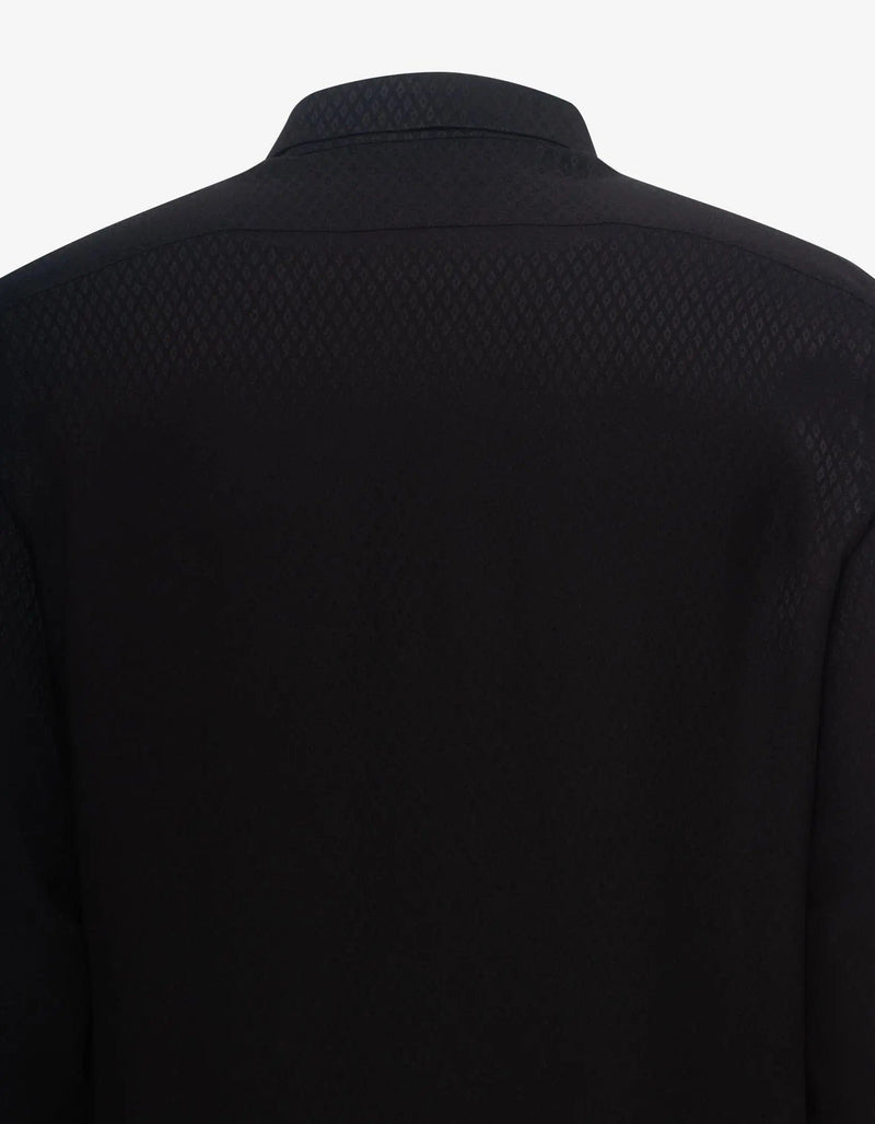 Saint Laurent Black Diamond Jacquard Silk Shirt