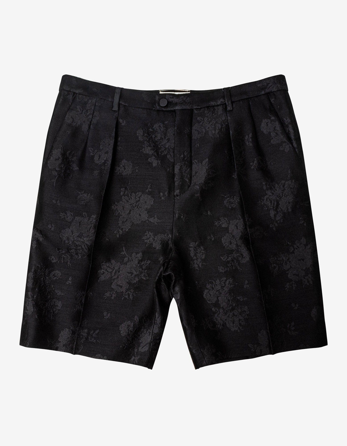 Saint Laurent Black Floral Tailored Shorts