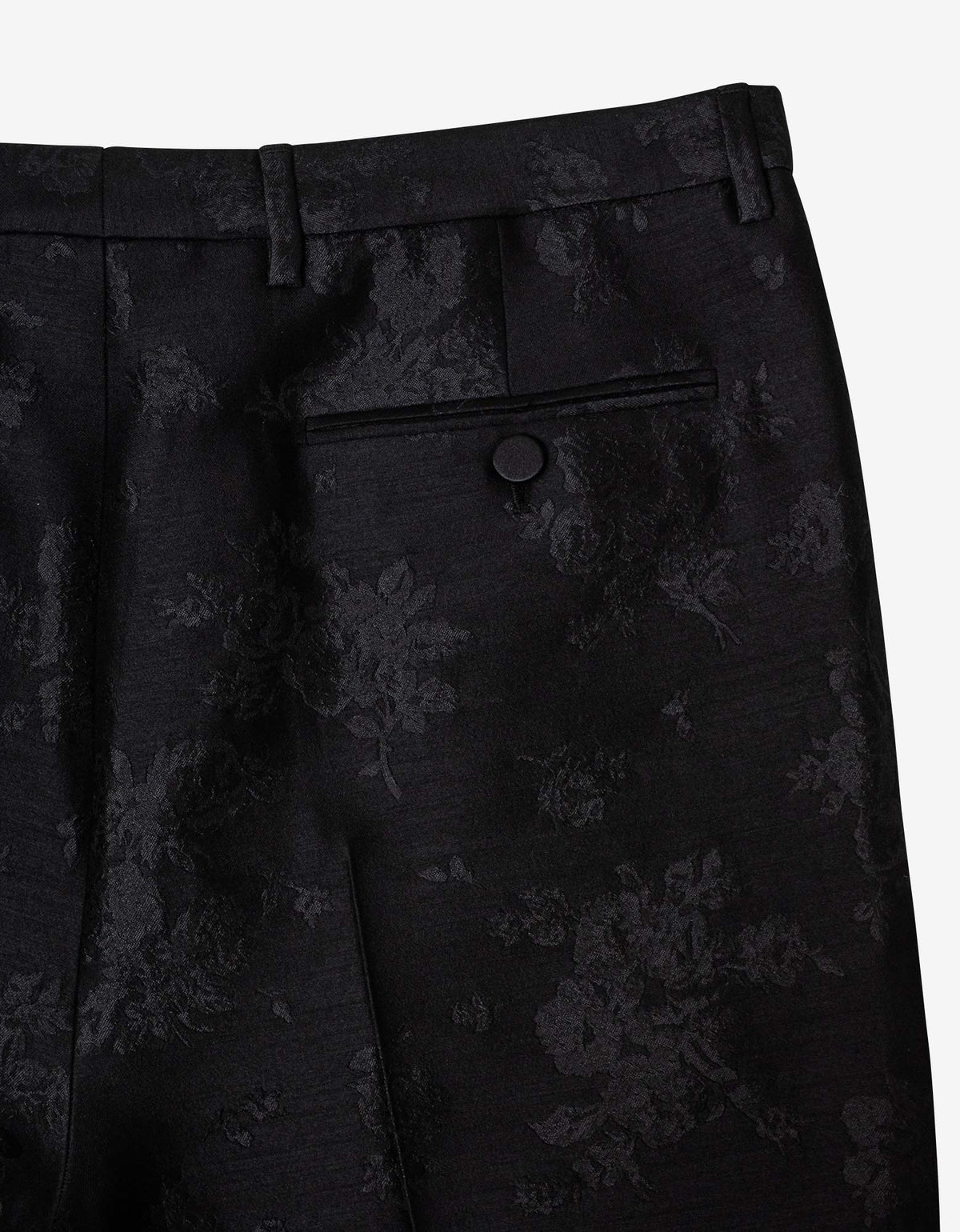 Saint Laurent Black Floral Tailored Shorts