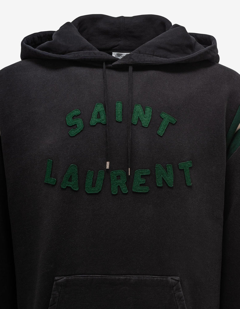 Saint Laurent Black & Green Logo Hoodie