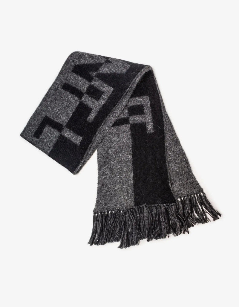 Saint Laurent Black & Grey Logo Scarf