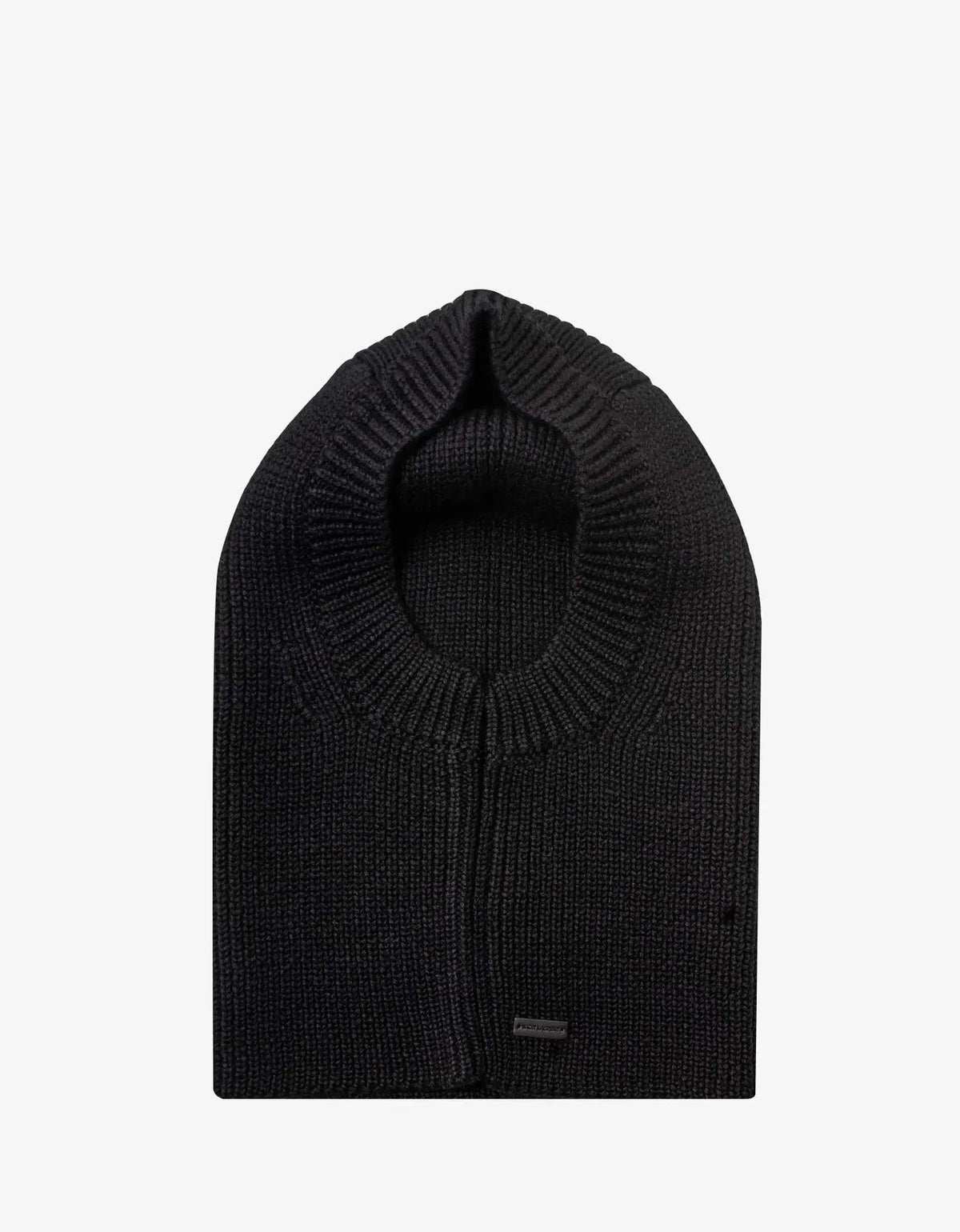 Saint Laurent Black Large Ribbed Wool Balaclava