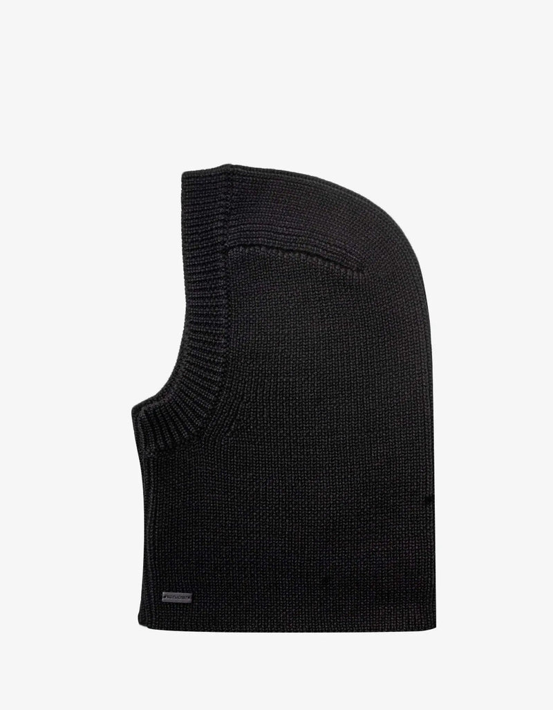 Saint Laurent Black Large Ribbed Wool Balaclava