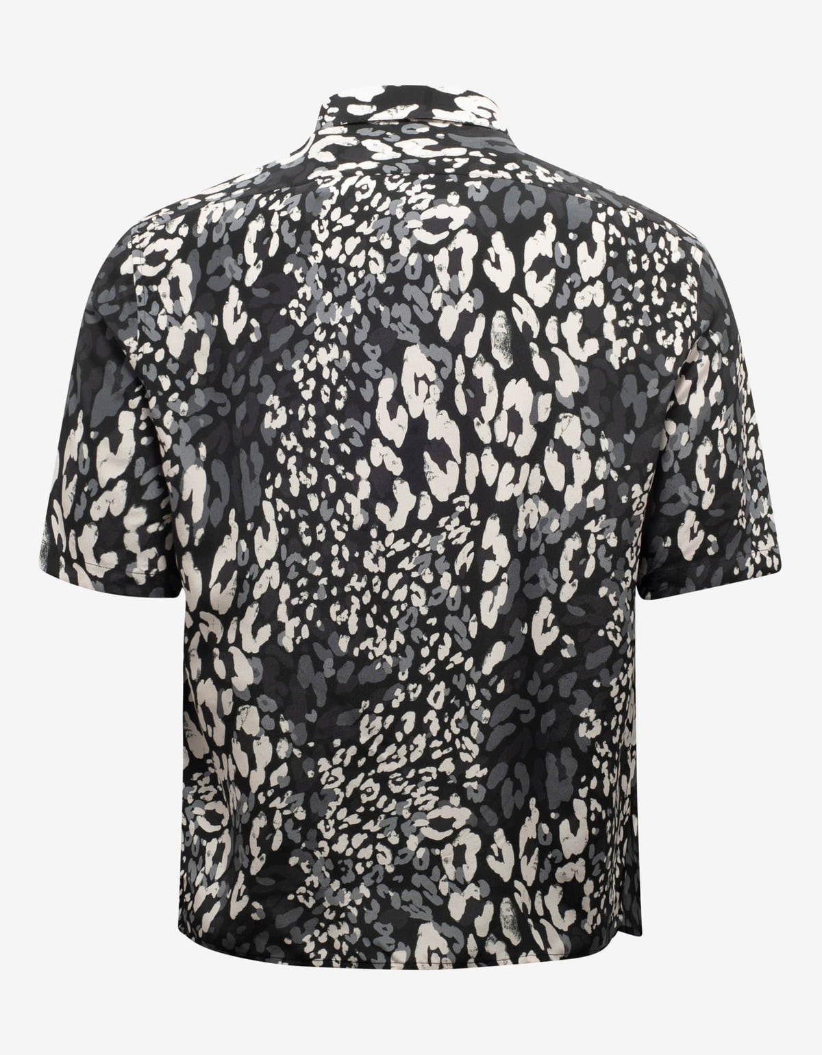 Saint Laurent Black Leopard Print Silk Shirt