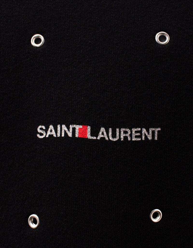 Saint Laurent Black Logo Eyelet Sweatshirt