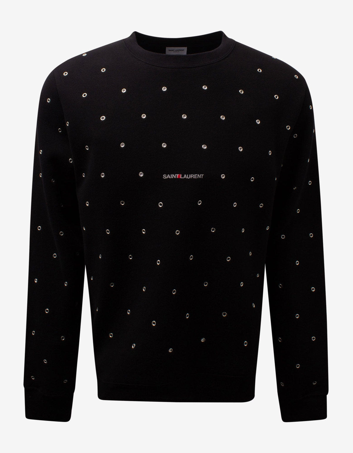 Saint Laurent Black Logo Eyelet Sweatshirt