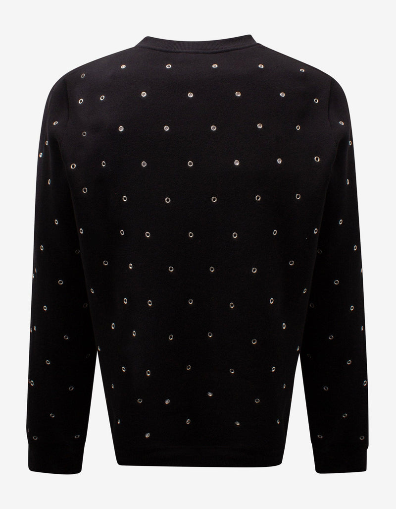 Saint Laurent Black Logo Eyelet Sweatshirt