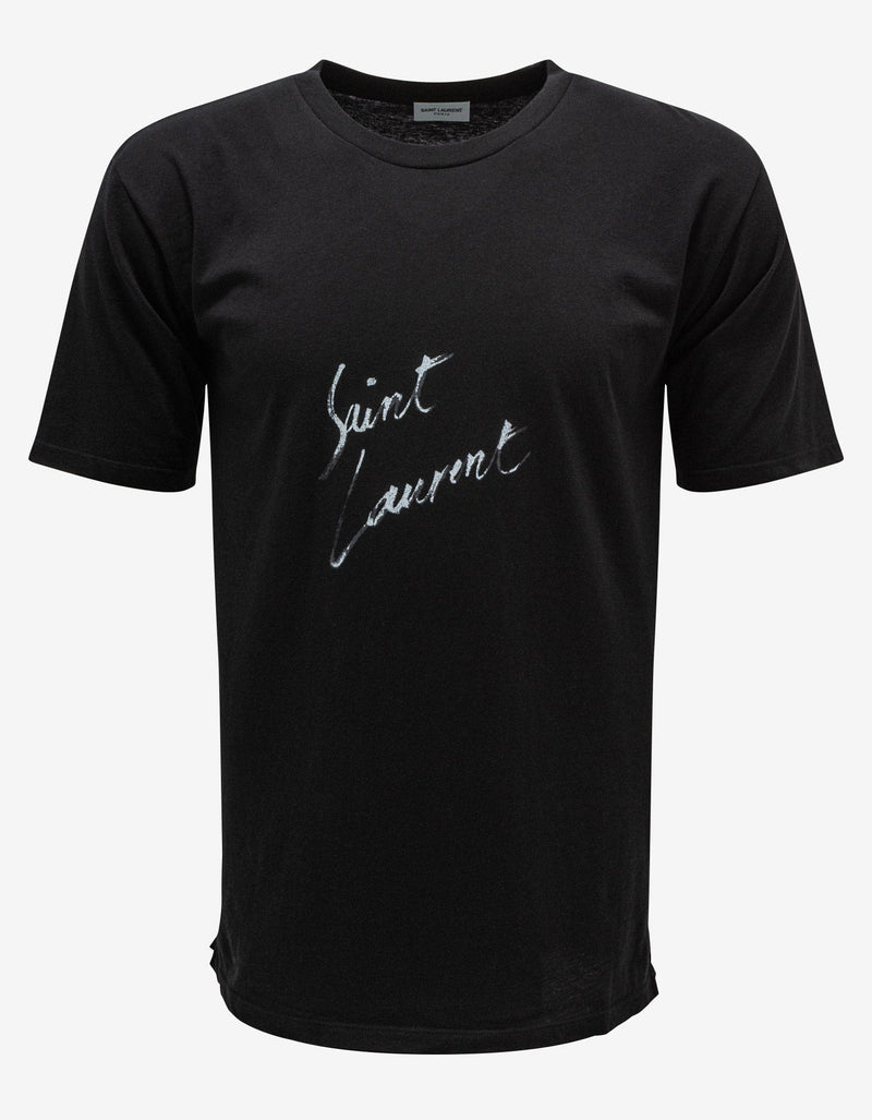 Saint Laurent Black Logo Print Oversized T-Shirt