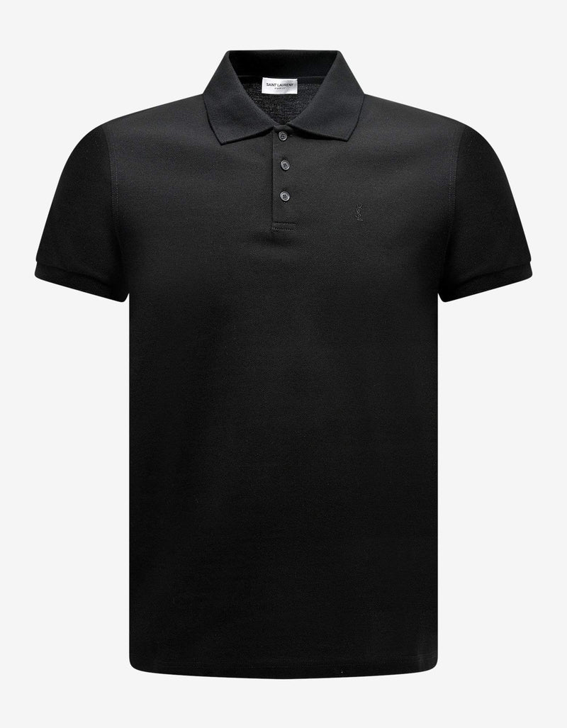 Saint Laurent Black Monogram Polo T-Shirt