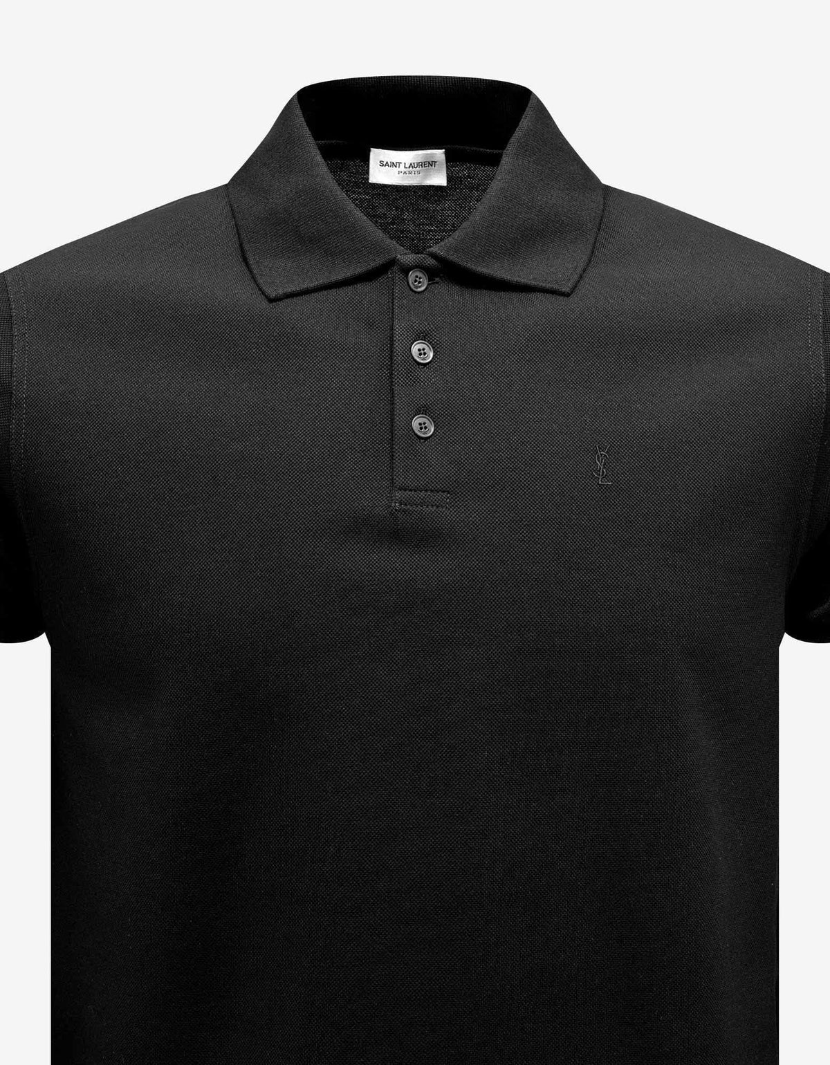 Saint Laurent Black Monogram Polo T-Shirt