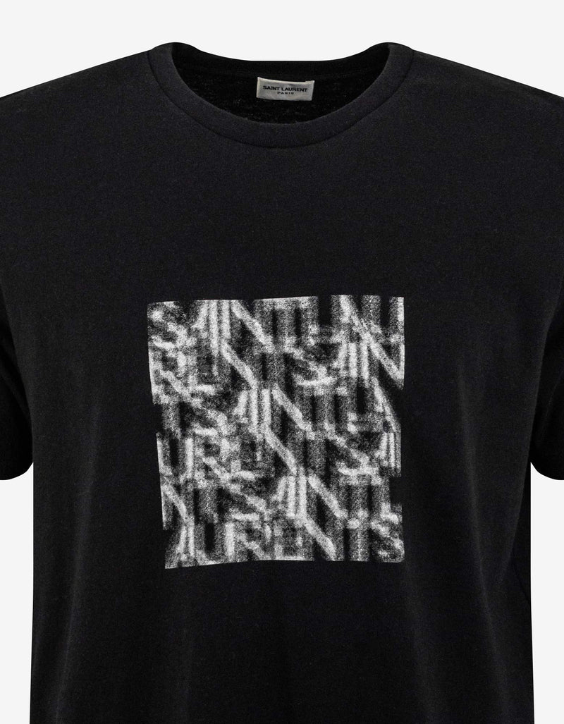 Saint Laurent Black Optical Illusion Print T-Shirt