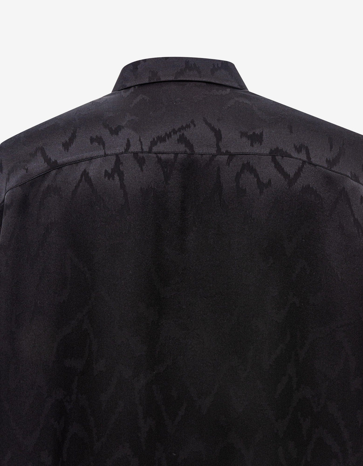 Saint Laurent Black Pattern Oversize Silk Shirt