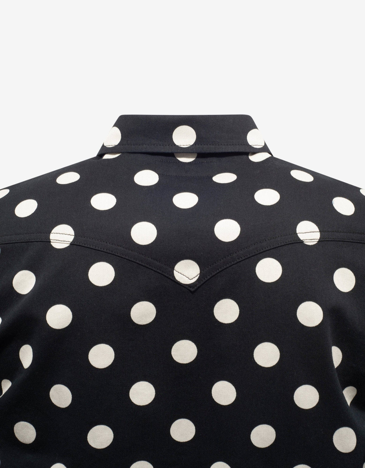 Saint Laurent Black Polka Dot Denim Western Shirt