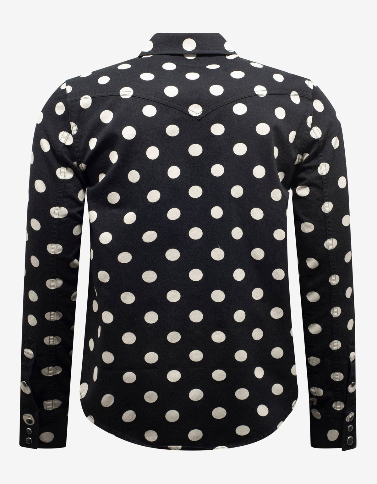 Saint Laurent Black Polka Dot Denim Western Shirt