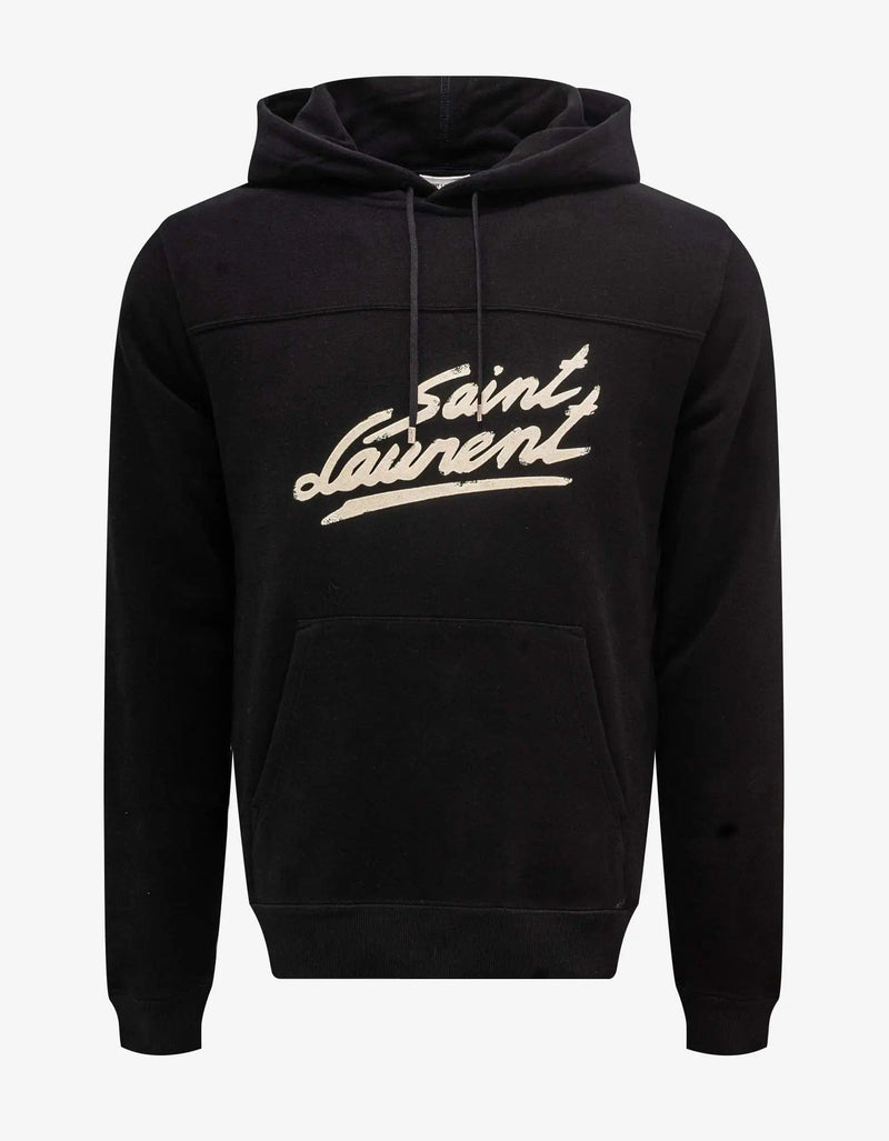 Saint Laurent Black Saint Laurent '50s Signature Hoodie