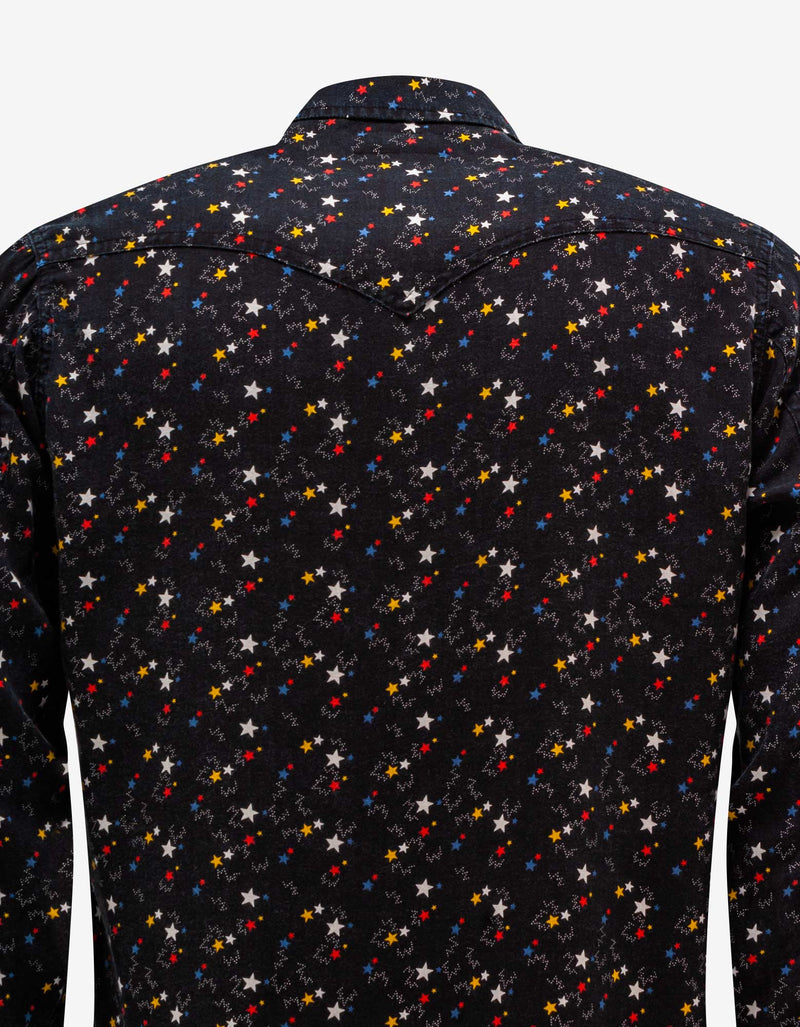 Saint Laurent Black Stars Print Western Shirt