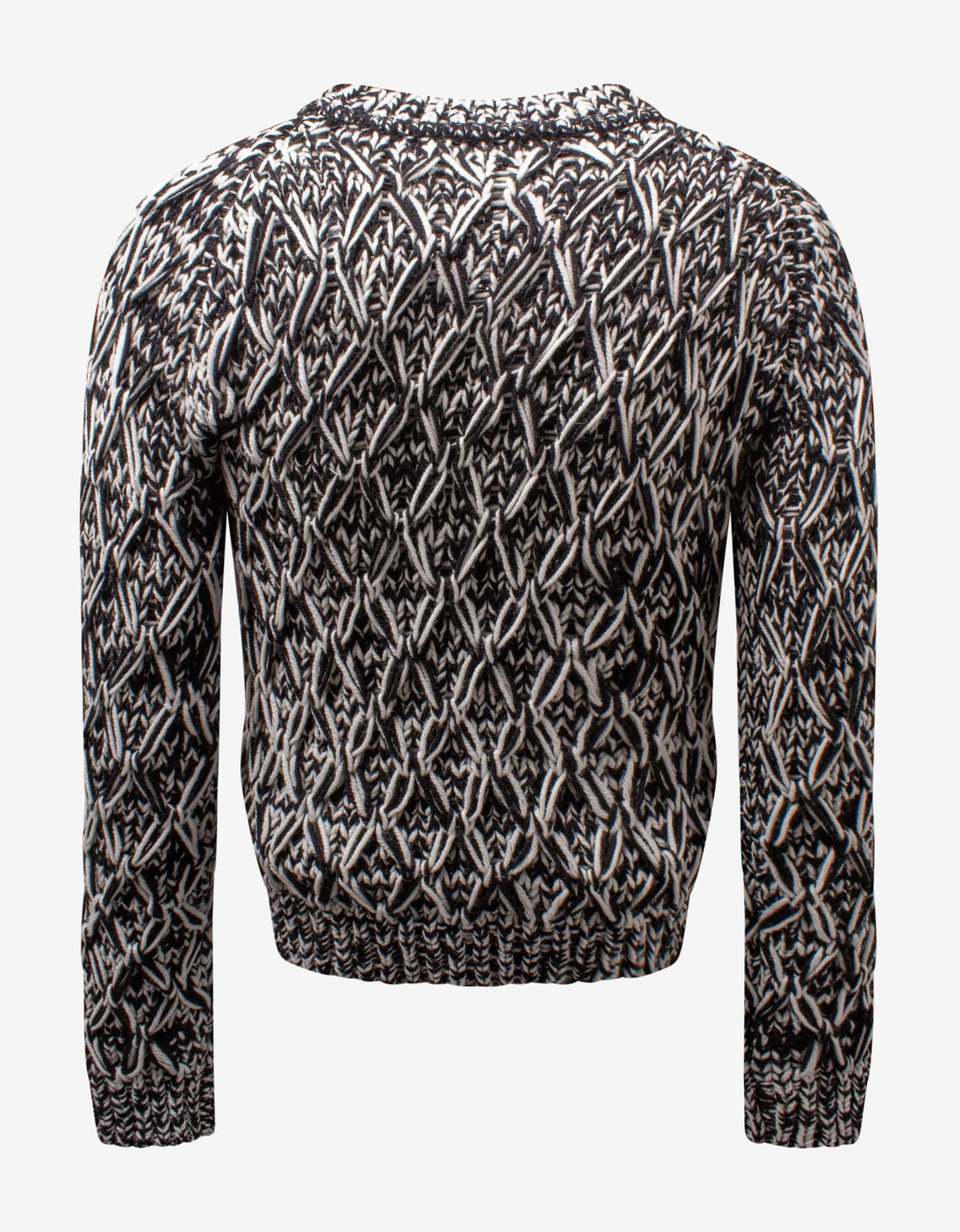 Saint Laurent Black & White Loose Knit Wool Sweater