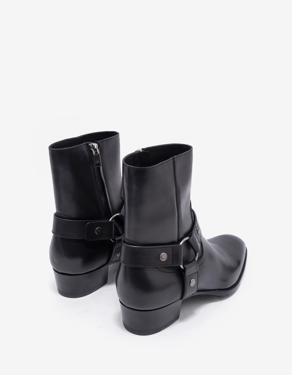 Saint Laurent Black Wyatt 40 Harness Boots