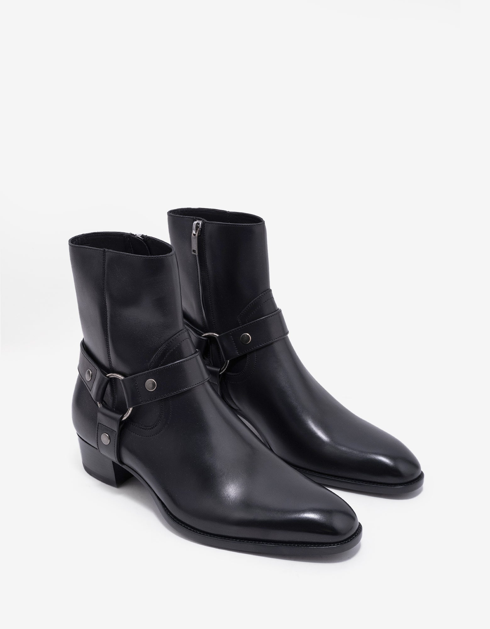 Saint Laurent Black Wyatt 40 Harness Boots Zoo Fashions