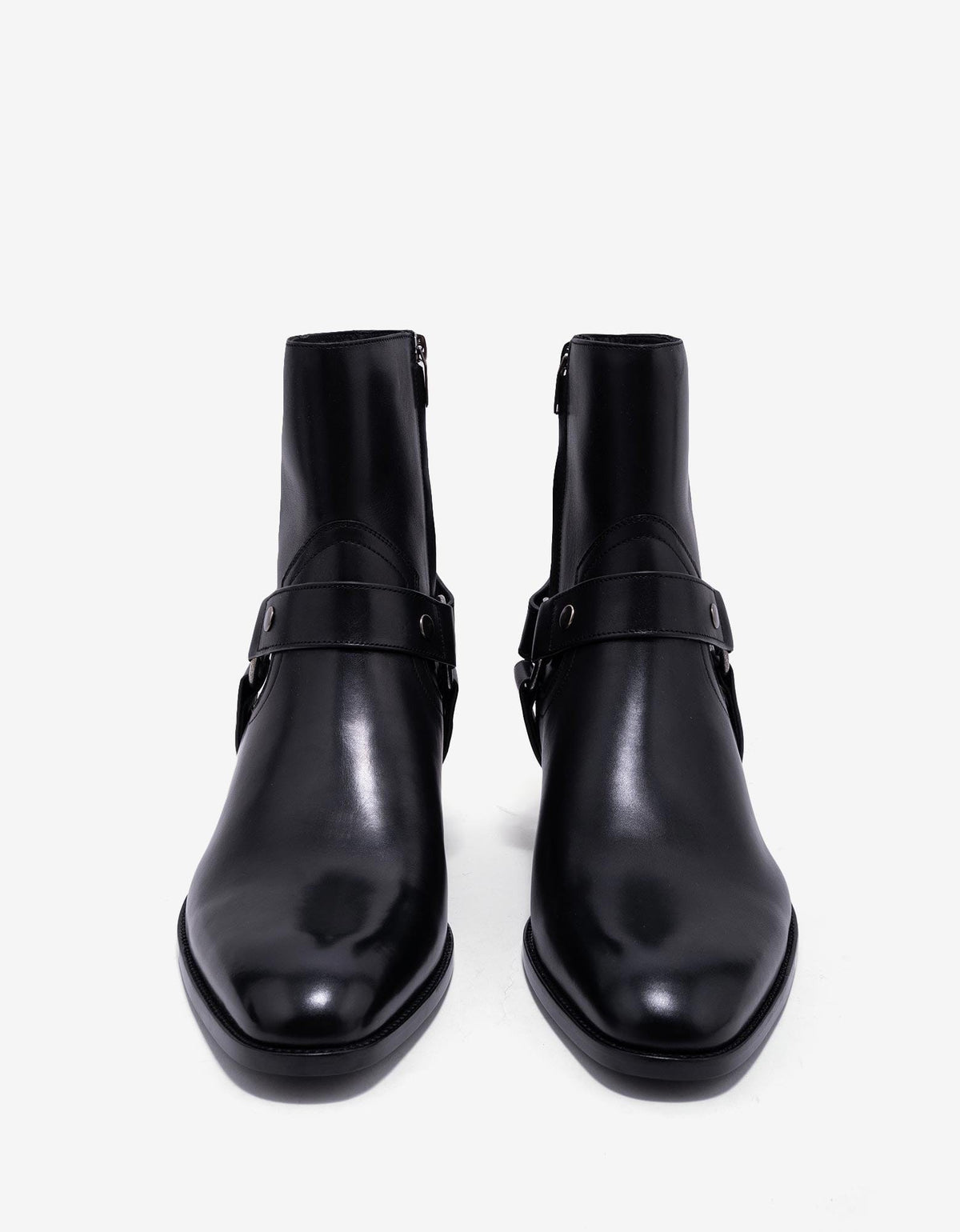 Saint Laurent Black Wyatt 40 Harness Boots