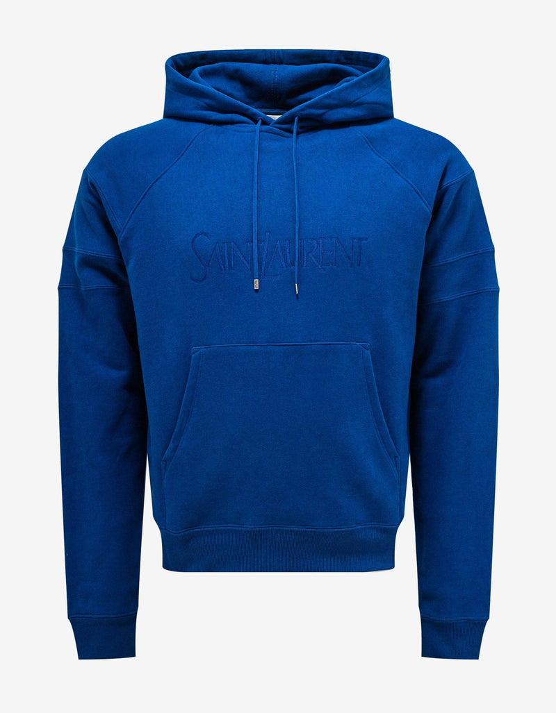 Saint Laurent Blue Logo Raglan Hoodie