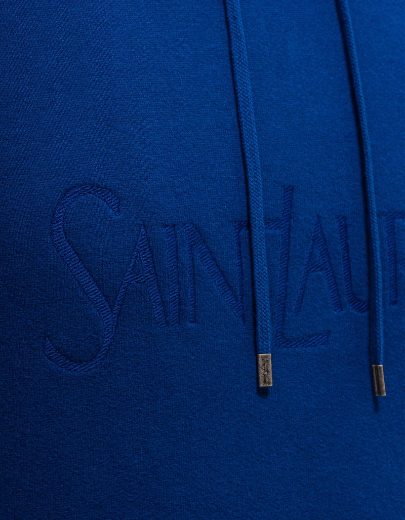 Saint Laurent Blue Logo Raglan Hoodie