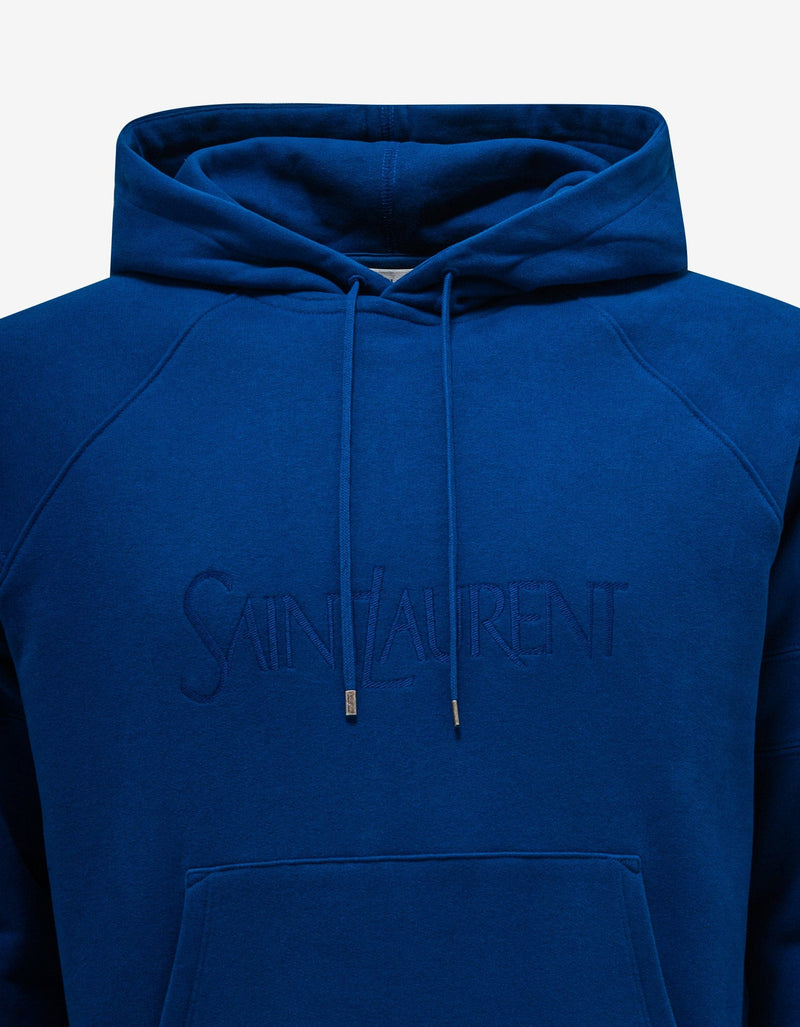 Saint Laurent Blue Logo Raglan Hoodie