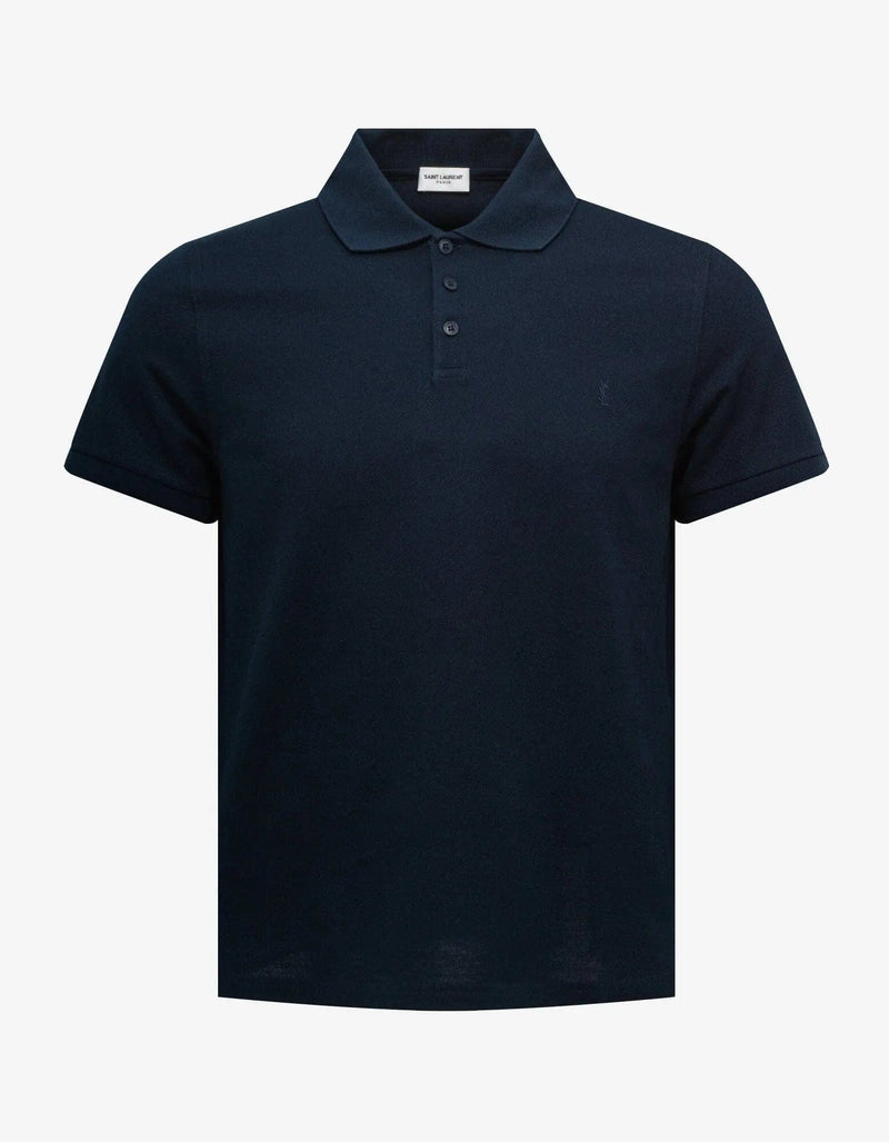 Saint Laurent Blue Monogram Polo T-Shirt