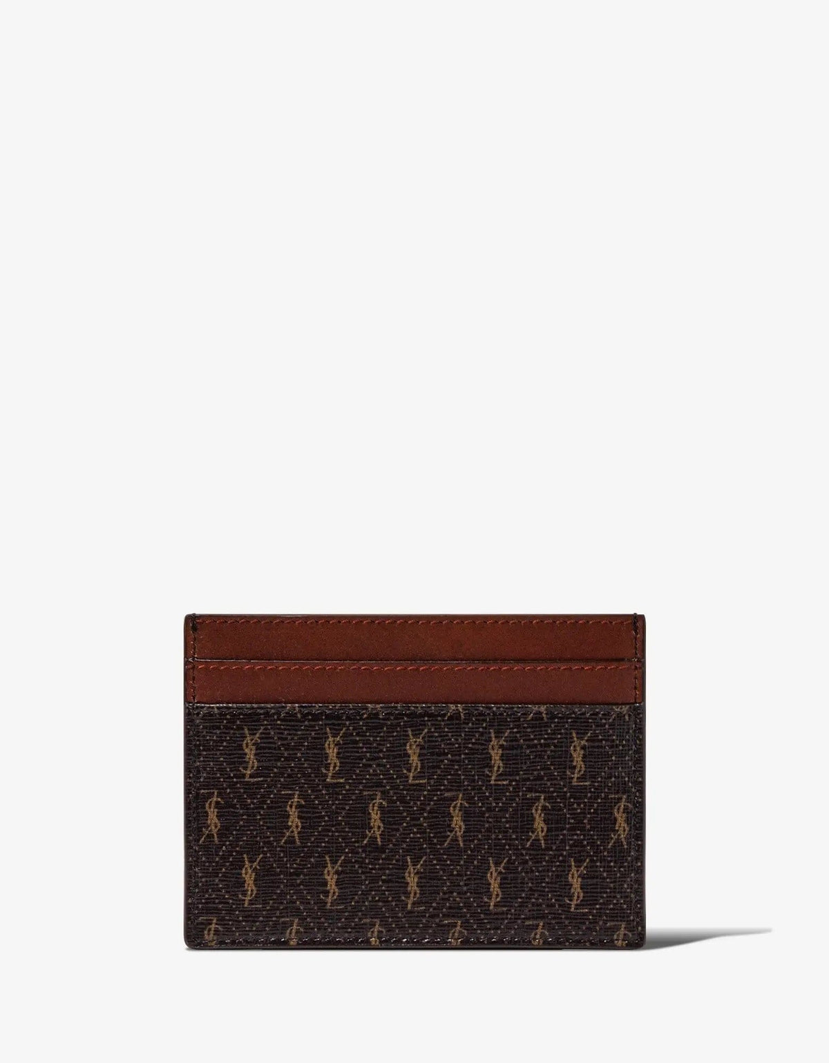 Saint Laurent Brown Monogram Card Holder