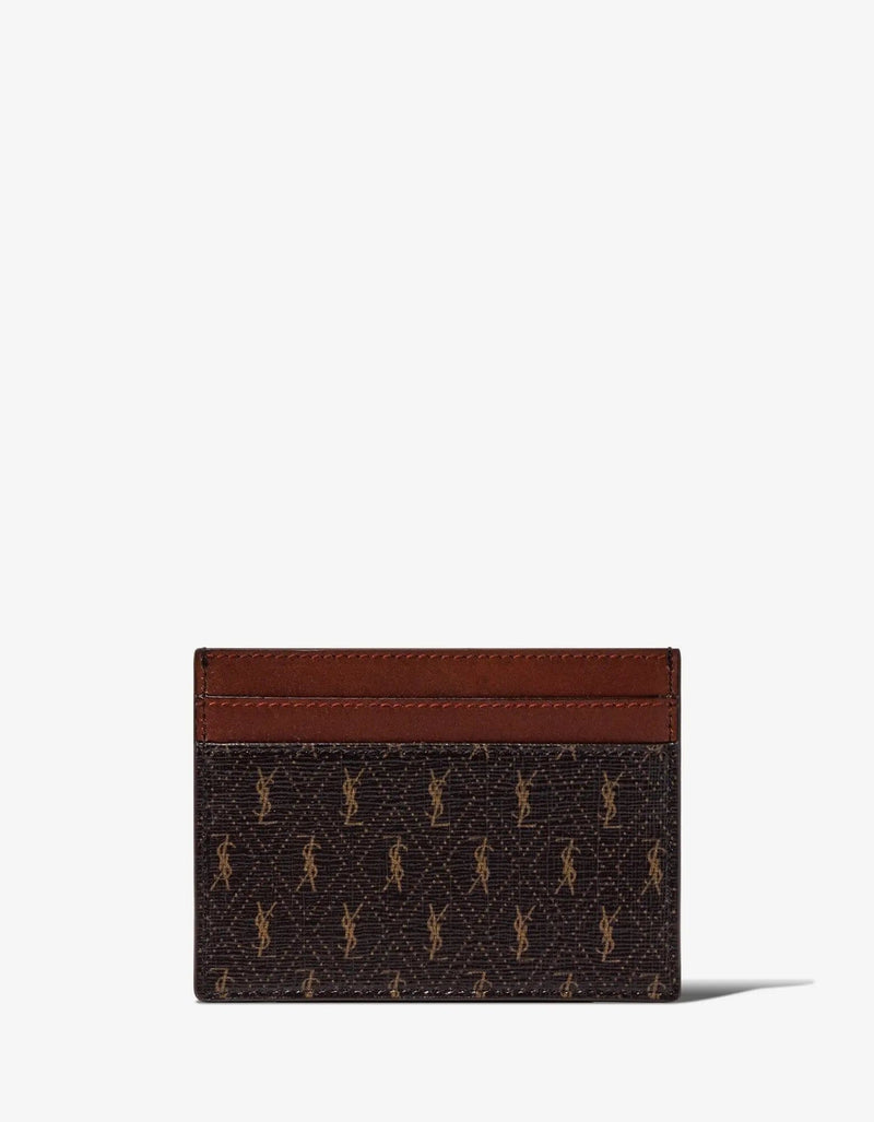 Saint Laurent Brown Monogram Card Holder