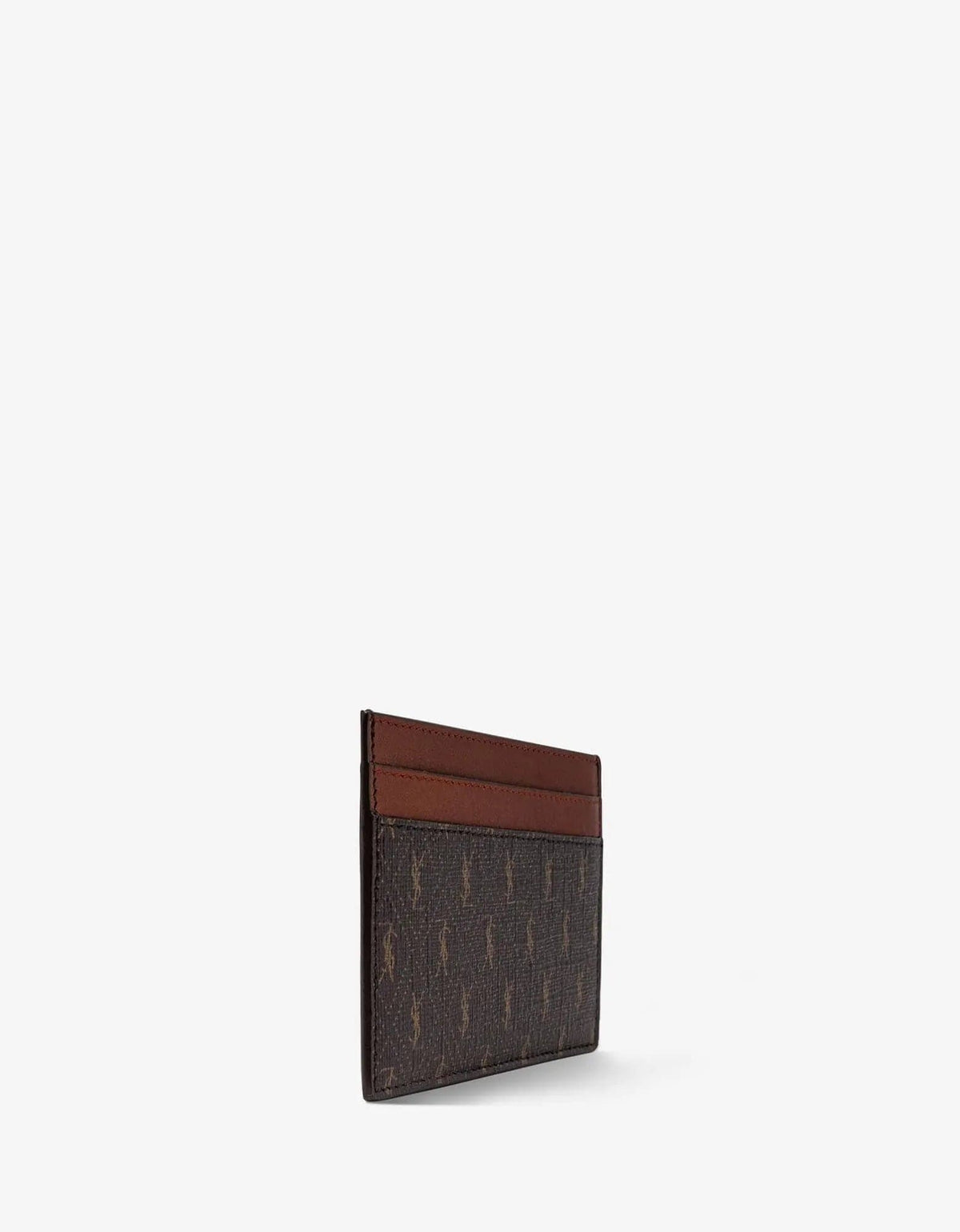 Saint Laurent Brown Monogram Card Holder