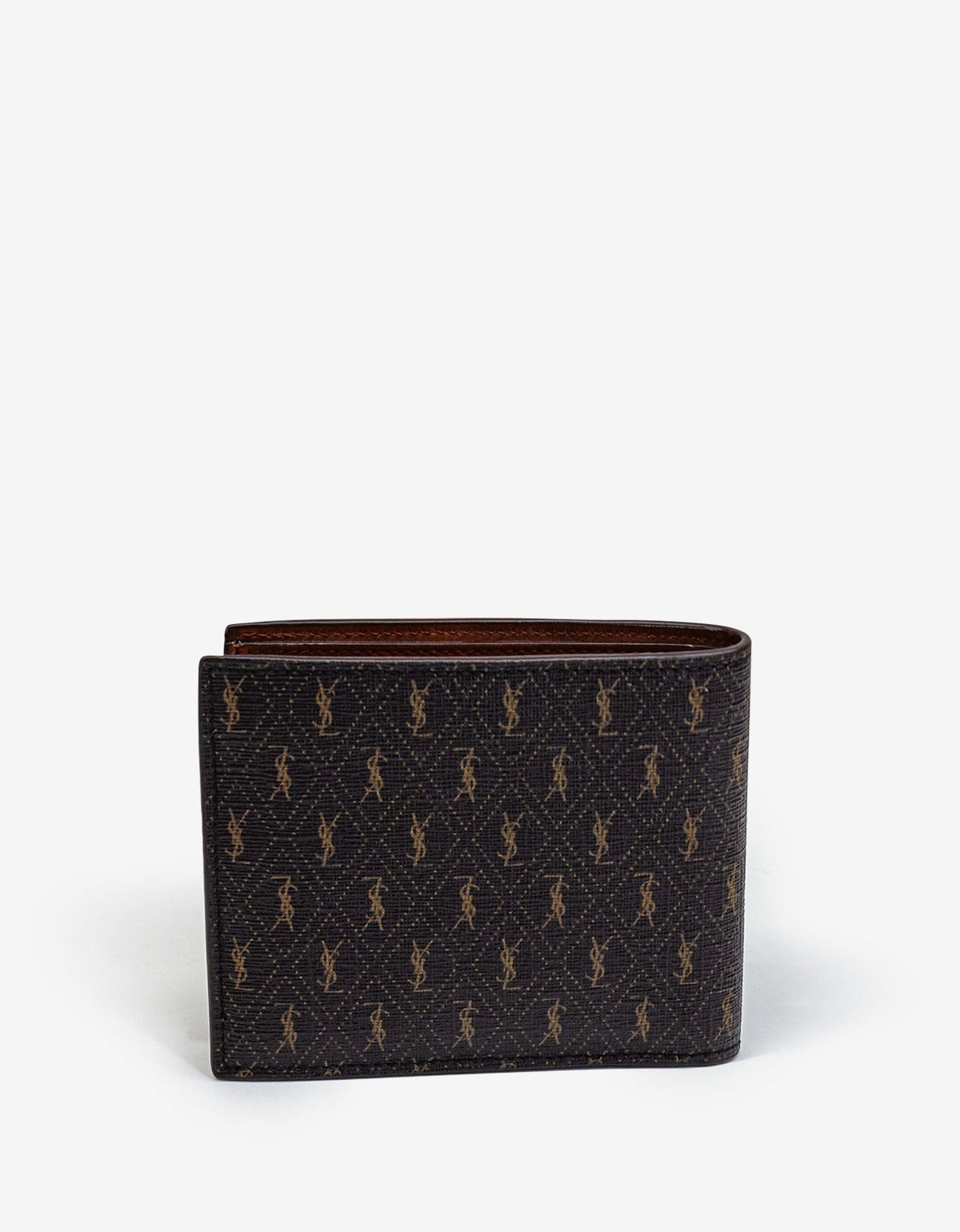 Saint Laurent Brown Monogram East/West Billfold Wallet