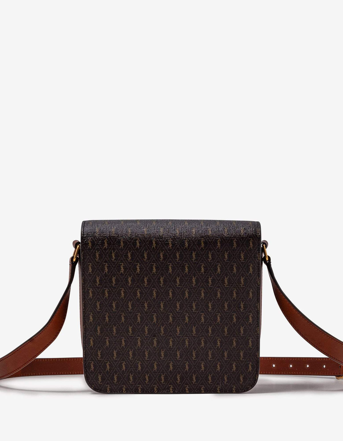 Saint Laurent Brown Monogram Medium Buckle Satchel