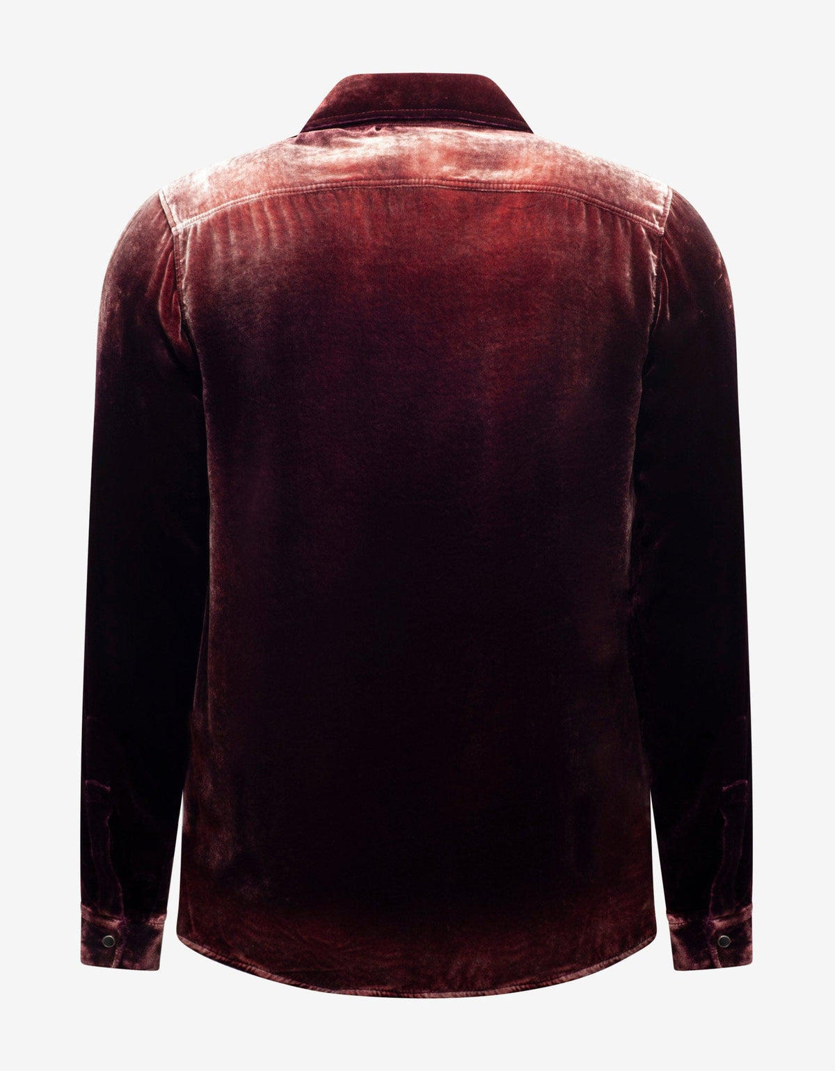 Saint Laurent Burgundy Devore Velvet Oversized Shirt