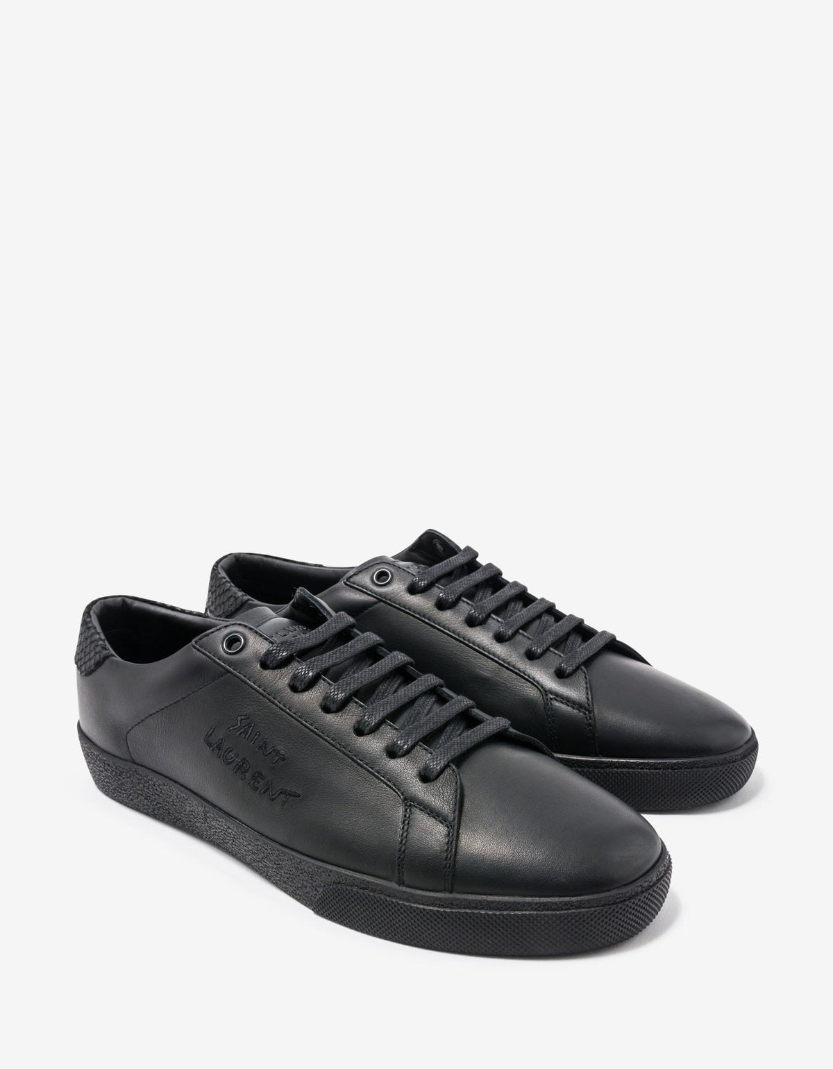 Saint Laurent Court Classic SL/06 Black Python Trim Trainers