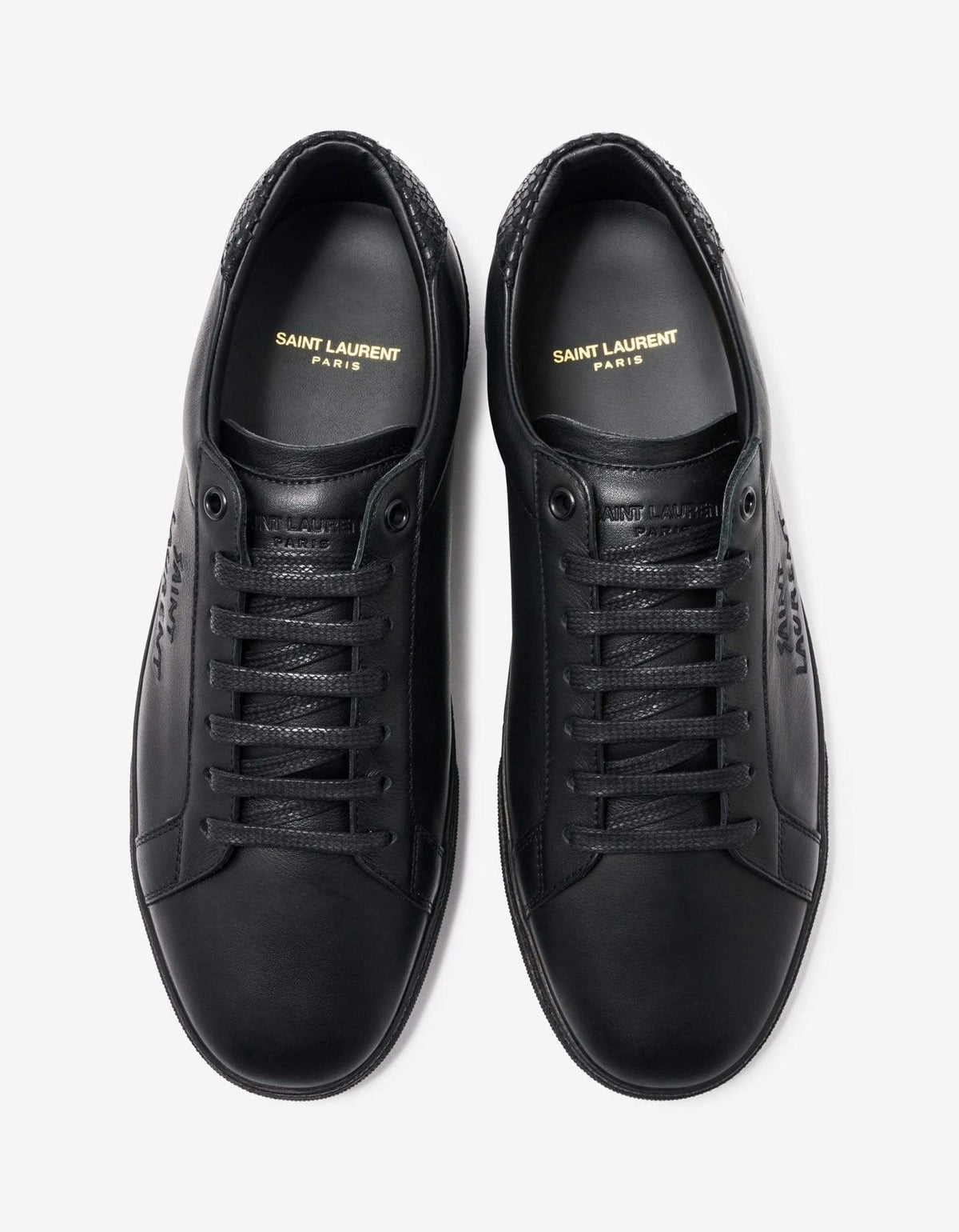 Saint Laurent Court Classic SL/06 Black Python Trim Trainers