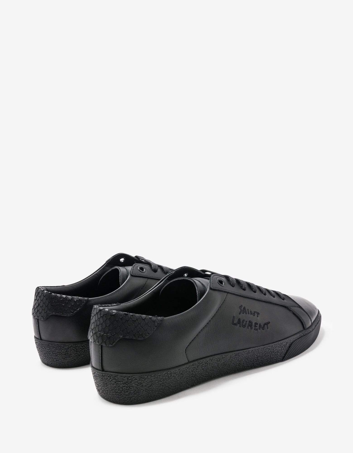 Saint Laurent Court Classic SL/06 Black Python Trim Trainers